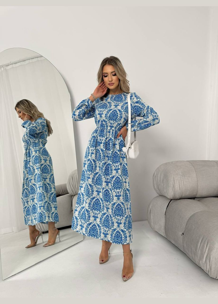 Синее женское платье из шелкового софта цвет синий р.42/44 453513 New Trend