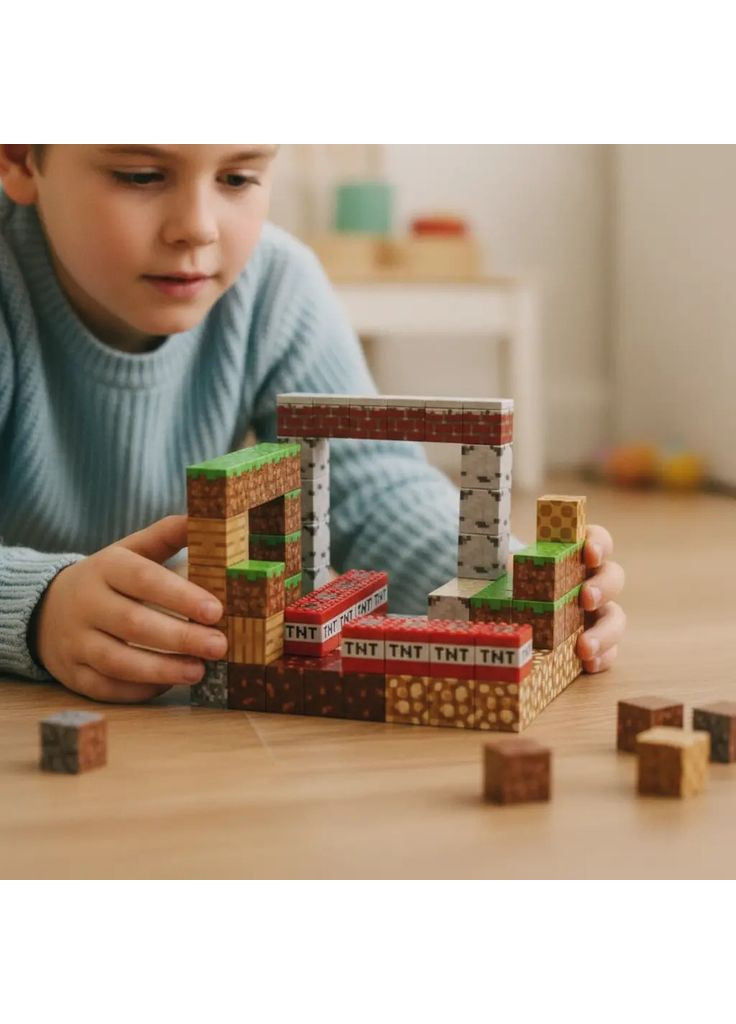 Магнітний конструктор Майнкрафт My World Блоки с фігурками 100 деталей Minecraft (367960500)