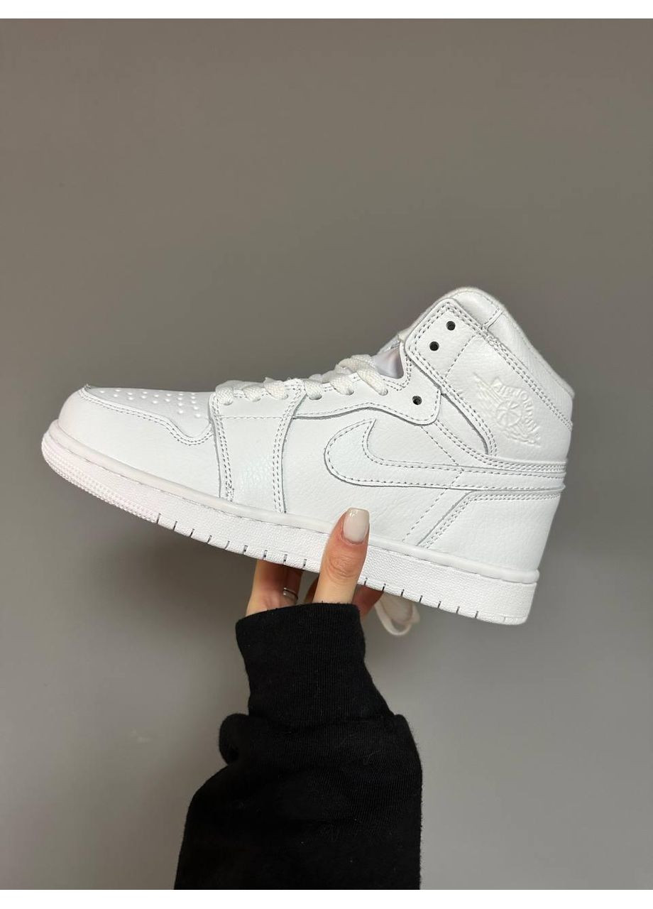 КРОСІВКИ ЖІНОЧІ NIKE AIR JORDAN 1 HIGH WHITE FUR НАЙК АІР ДЖОРДАН No Brand білі зими (369389456)