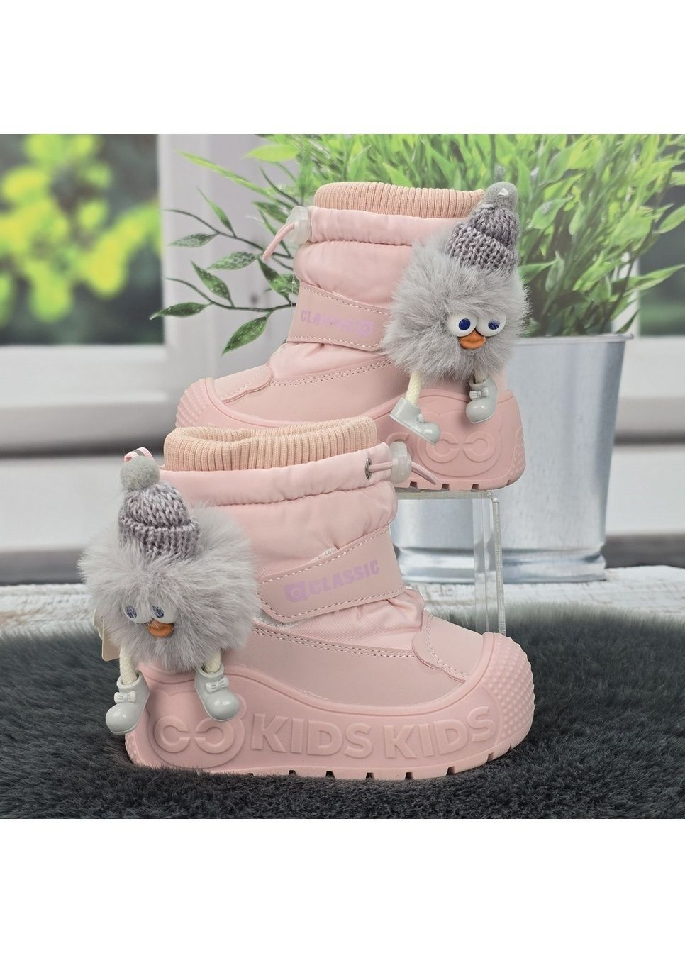 Чоботи дутики дитячі для дівчинки зимові на овчині Fashion (369377426)