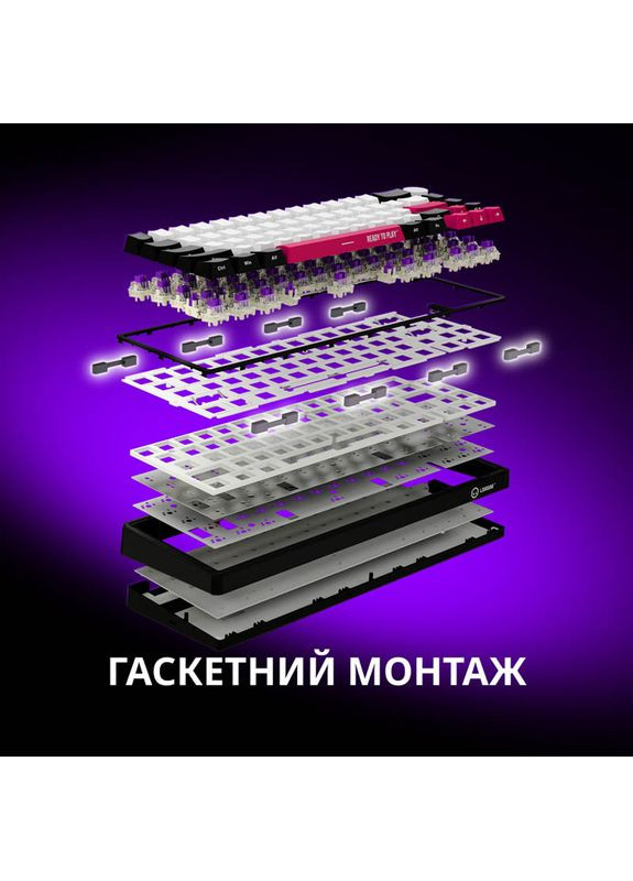 Клавиатура KBP70MW Pro Wireless Mechanical EN/UA Black-Yellow (LRG-KBP70MW-YL-US) LORGAR (334831714)