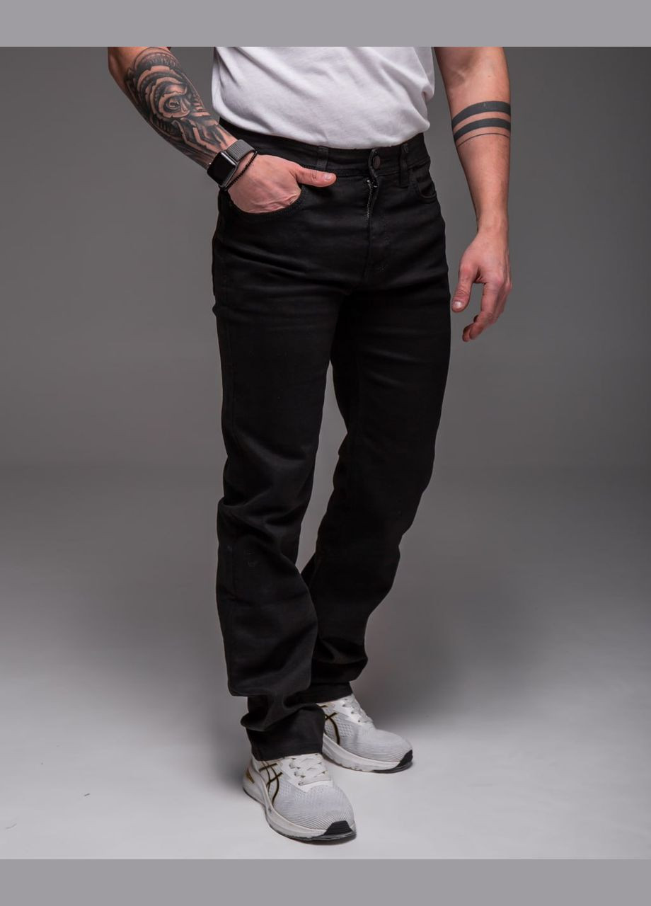 Черные демисезонные прямые базовые прямые джинсы Vakko
