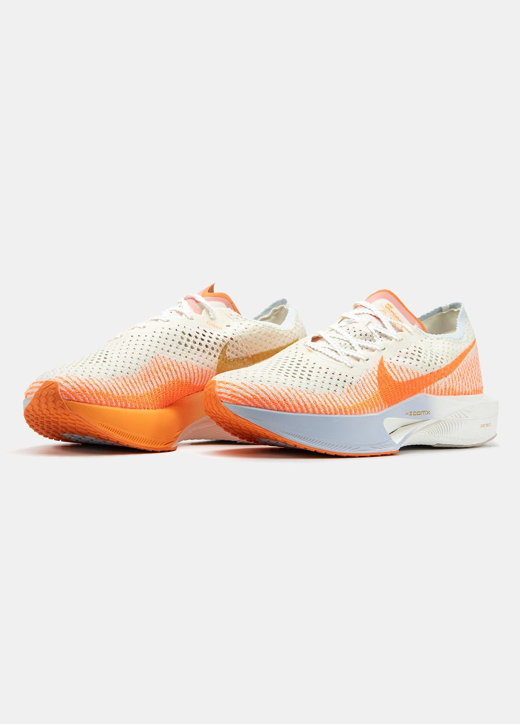 Бежеві Осінні кросівки чоловічі і жіночі nike air zoomx vaporfly 3 beige orange | найк аір зум вапорфлай 3 бежеві оранжеві No Brand