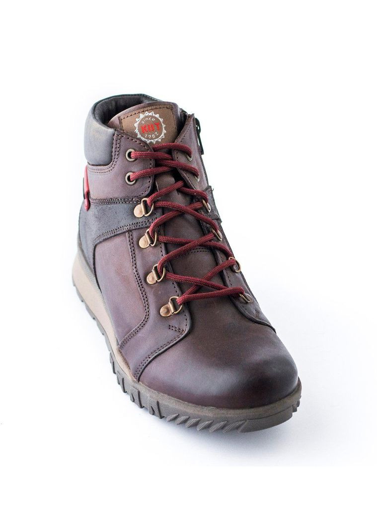 Коричневые зимние кожаные ботинки 495 Krisbut