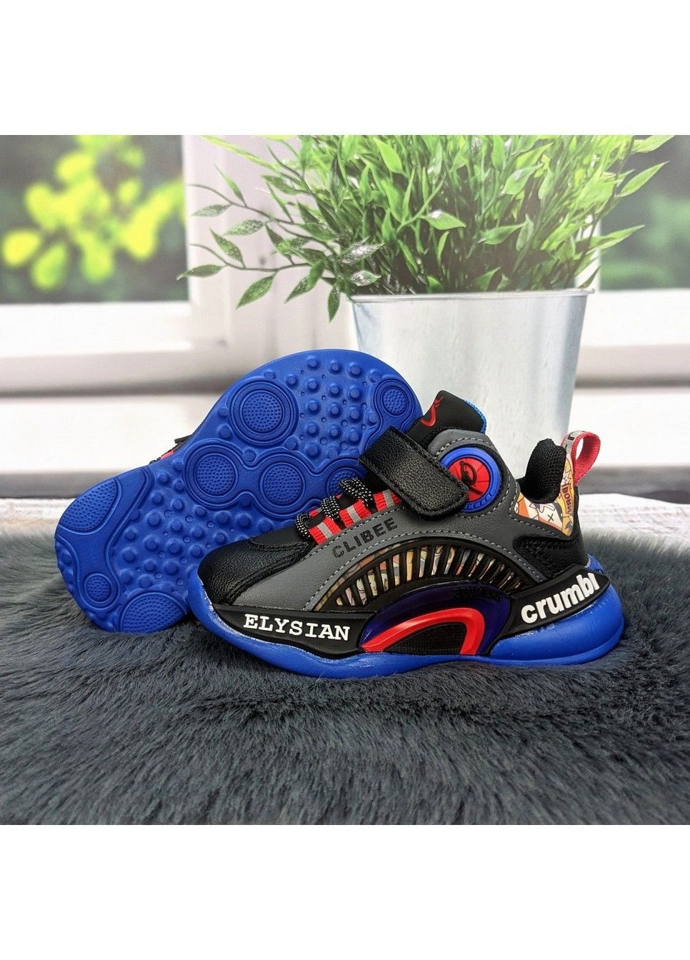 Синие демисезонные кроссовки подростковые Clibee