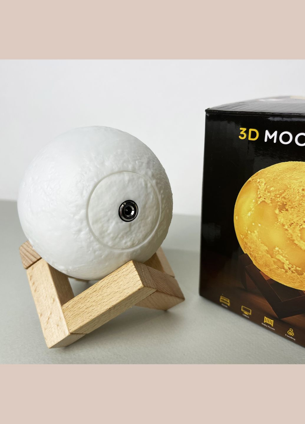 Світильник настільний Місяць 3D RGB 8 см + пульт No Brand (323584919)