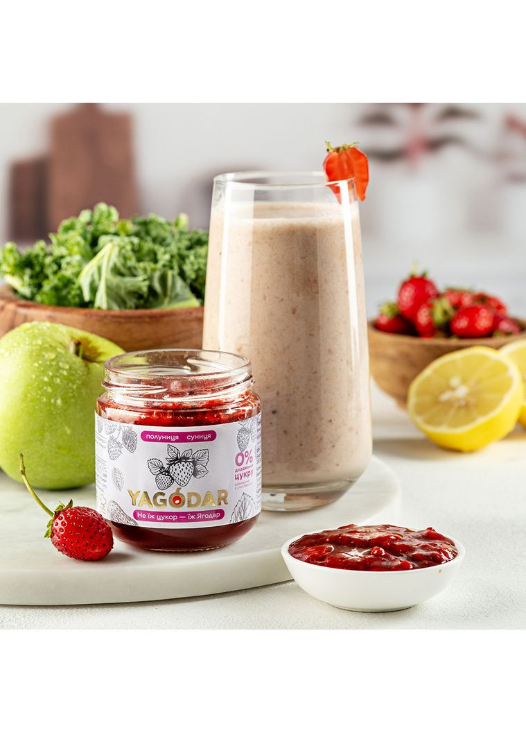 2 Клубничных джема без сахара с земляникой, 420 г YAGODAR (309003911)