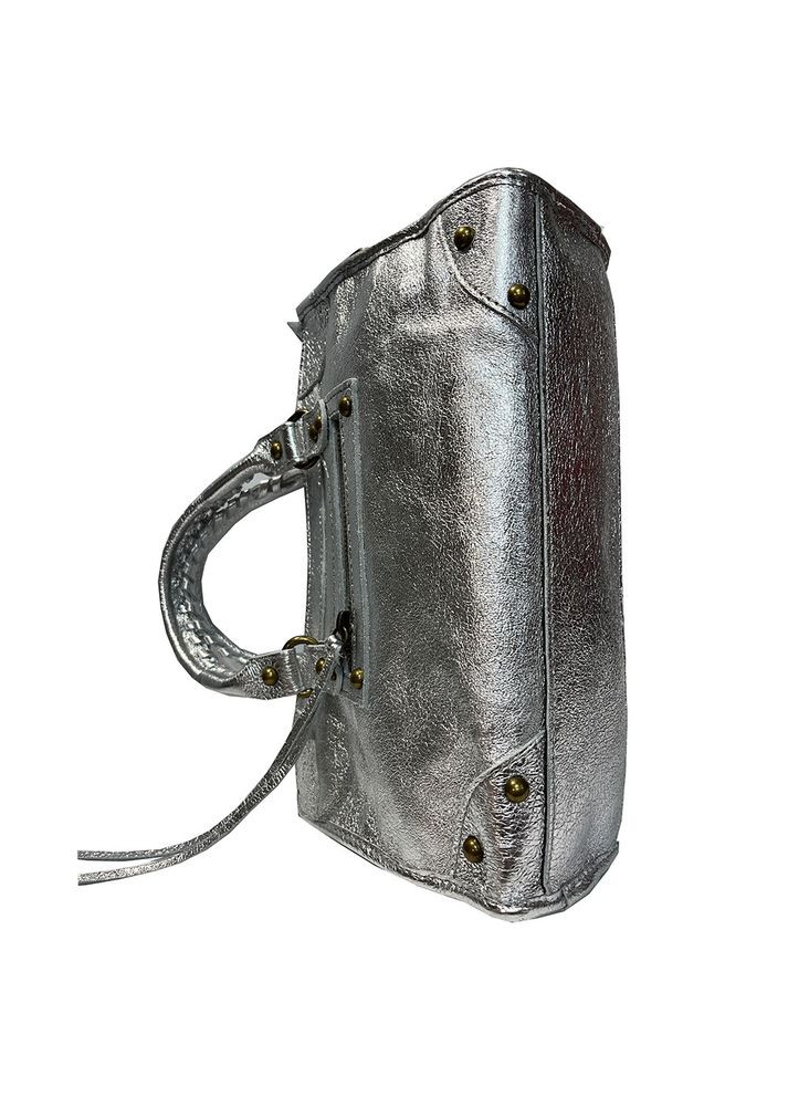 Сумка жіноча шкіряна срібляста (Д/Ш/В) 30/8/17 (см) Felicita (338255867)