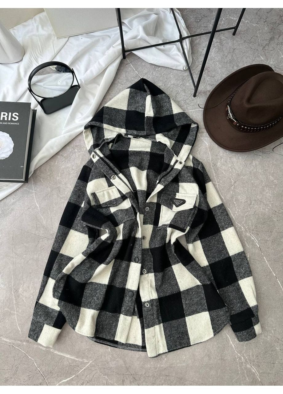 Жіноча подовжена сорочка в клітинку з кашеміру MonCher (365618244)