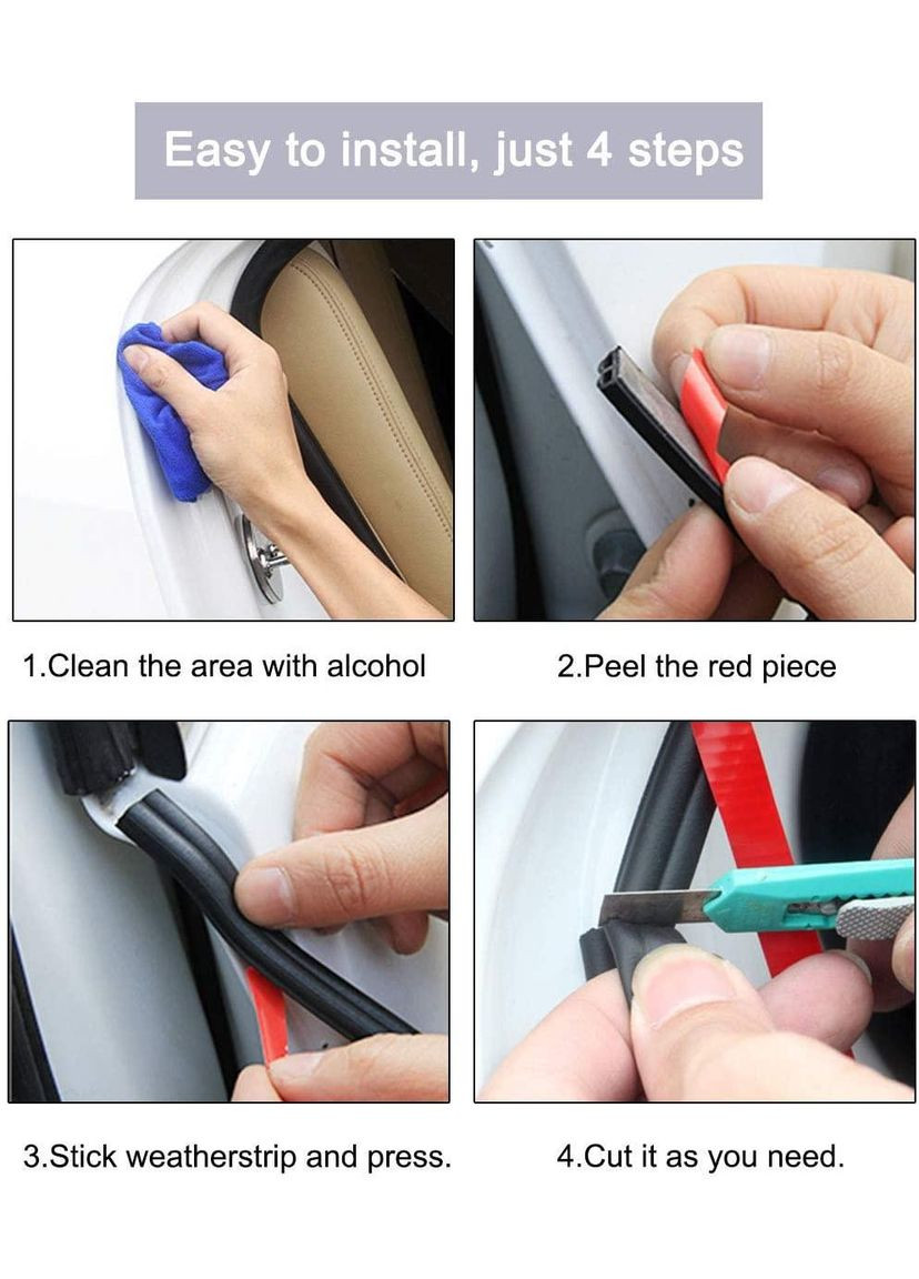 Универсальный уплотнитель для автомобильной двери type B (B – образная прокладка двери автомобиля) No Brand (362669670)