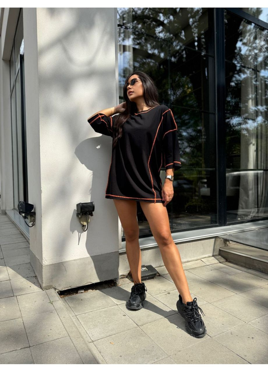 Оранжевое повседневный платье Vione однотонное