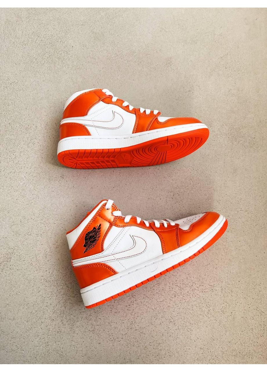 КРОСІВКИ ЖІНОЧІ NIKE AIR JORDAN 1 RETRO ELECTRO ORANGE НАЙК АІР ДЖОРДАН No Brand білі демісезони (367177004)