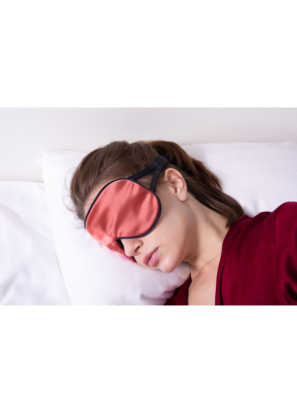 Маска для сну шовк "Чумацький Шлях" з нековзною резикою в Подарунковій упаковці Теракотова (1178-02) Фабрика Тиші (369550280)