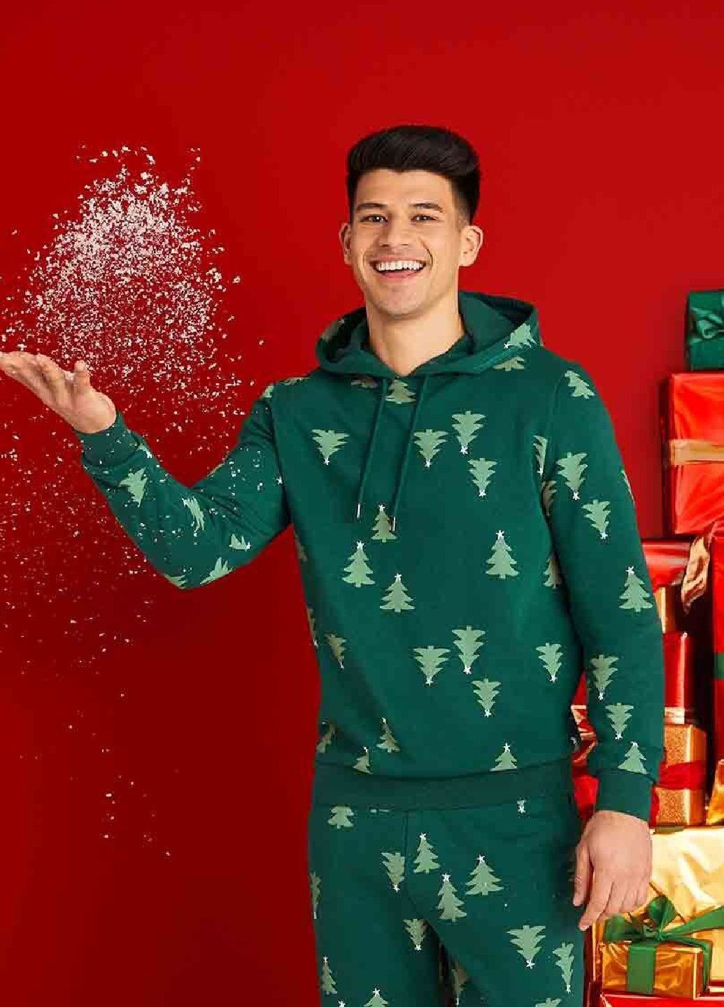 чоловіча різдвяна толстовка зелена на флісі,розміри L,XL Livergy (360978151)