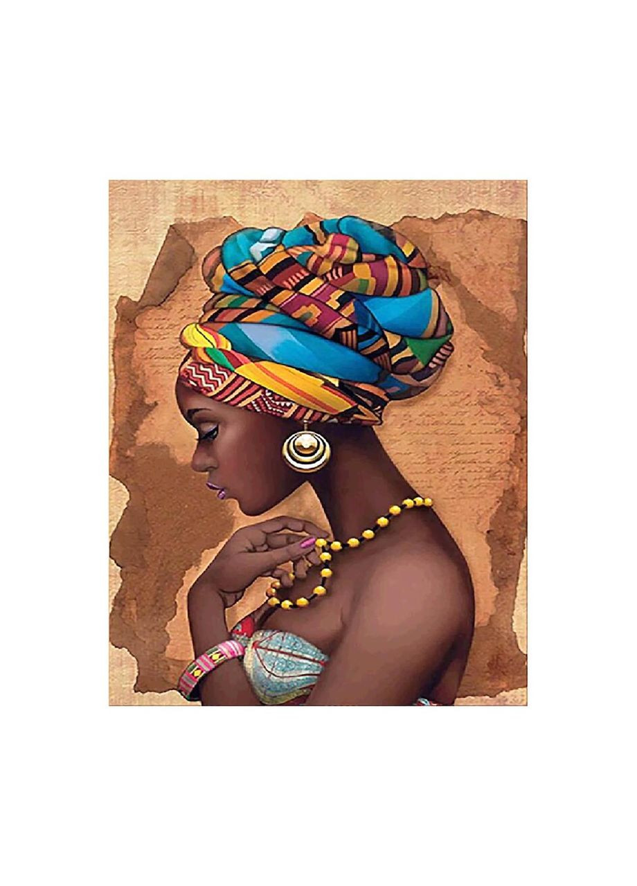 Алмазная вышивка на подрамнике Девушка из Африки 40х50 Алмазная мозаика круглыми стразами FA20190 Strateg (313402583)
