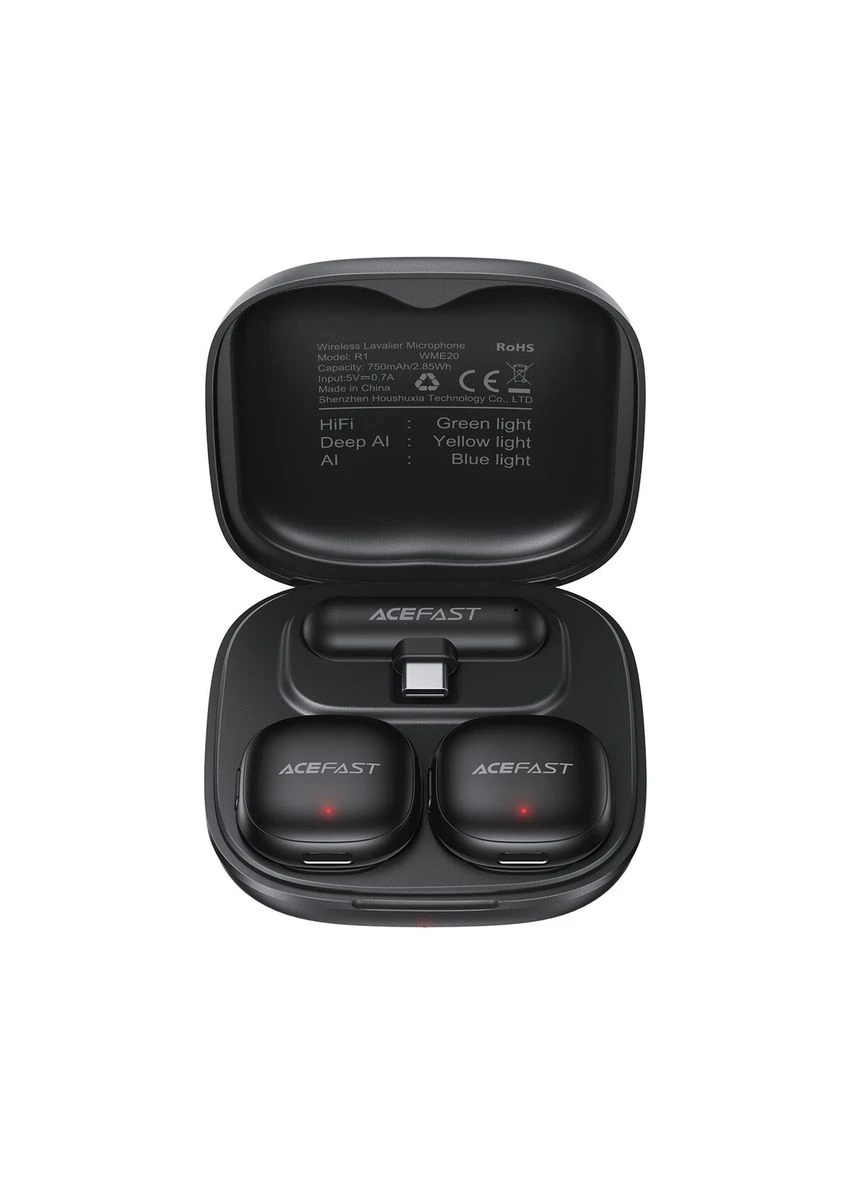Бездротова мікрофонна система wireless lavalier microphones Black Acefast R1 (367074213)