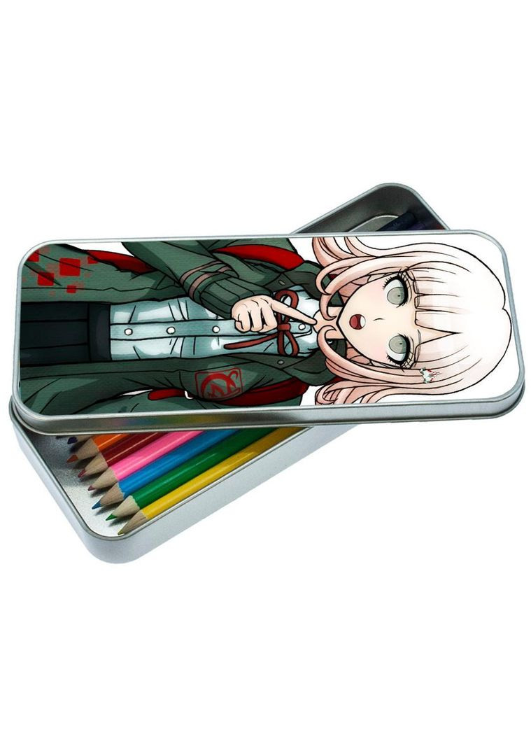 Пенал школьный для мальчика и девочки металлический Аниме Дангаромпа #001 7*18 см Silver No Brand (309158951)