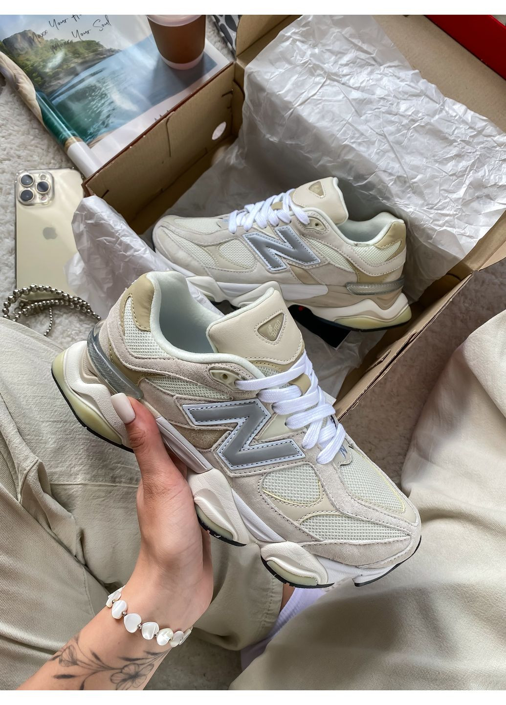 Кросівки жіночі New Balance 9060 Damen | Нью Беланс 9060 бежеві No Brand бежеві демісезони (348419313)