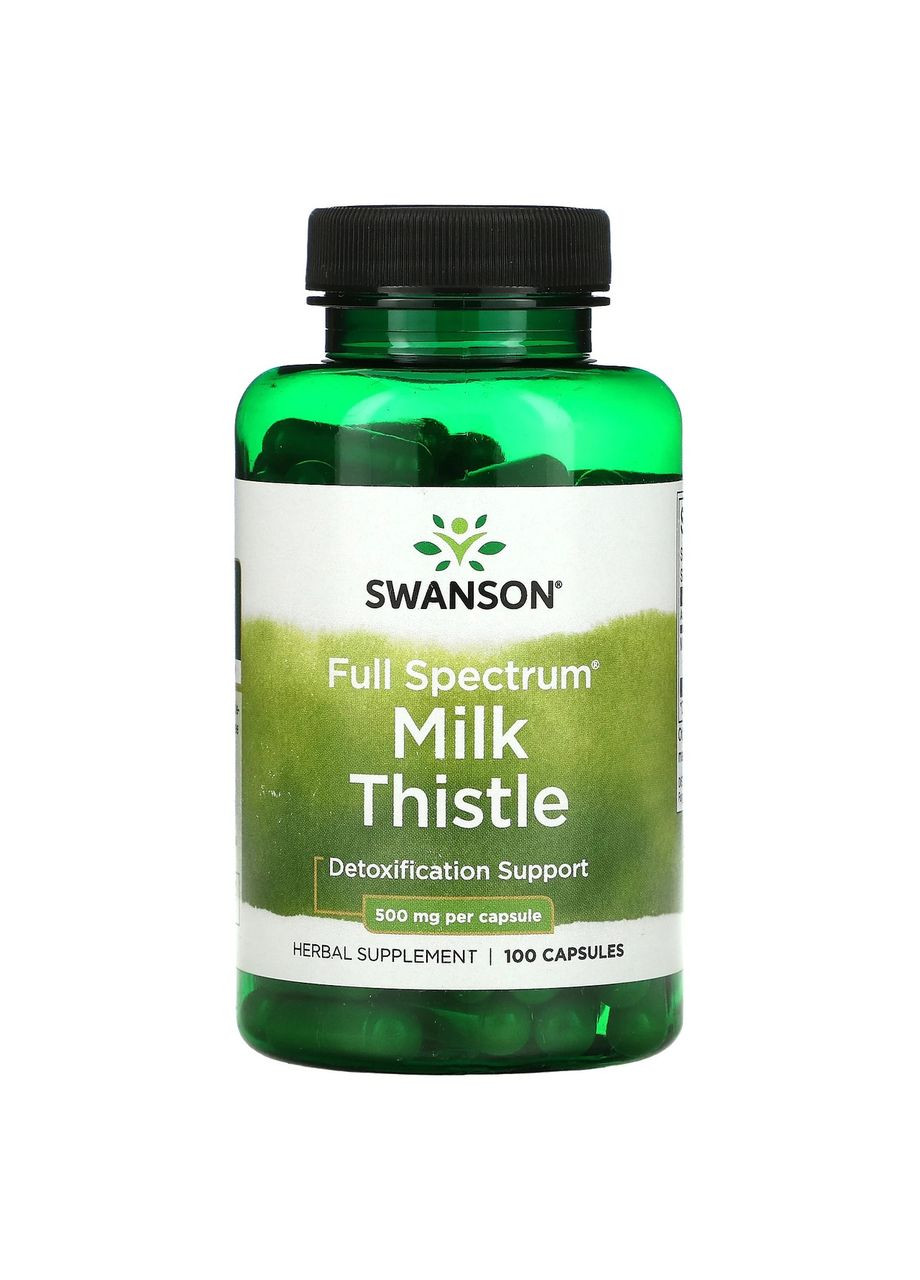 , Розторопша, 500 мг, Milk Thistle, для здоров'я печінки, 100 капсул Swanson (264648193)