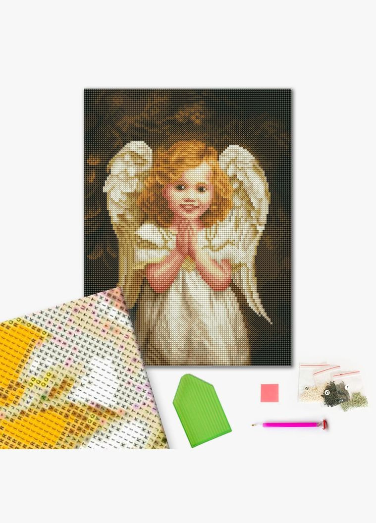 Алмазна мозаїка Янгольська посмішка 30 х 40 RDBS7017 Brushme (348359840)