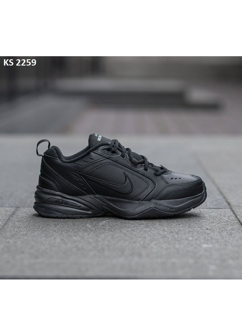 Черные демисезонные кроссовки мужские nike air monarch iv black найк аир монарх No Brand