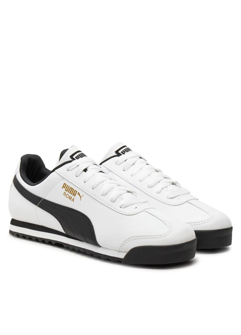 Чорно-білі Осінні кросівки чоловічі roma basic white/black Puma