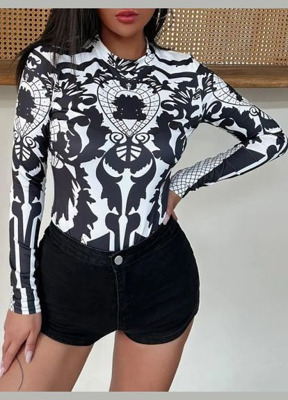 Боди-гольф с винтажным принтом, (арт. 311) No Brand (350886110)