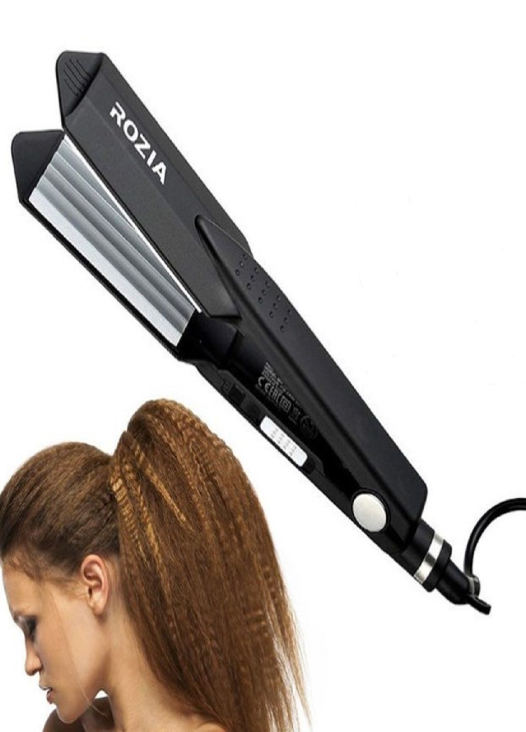 Профессиональная гофре плойка для прикорневого объема HR 746 с керамическим покрытием Черный Rozia (305057823)