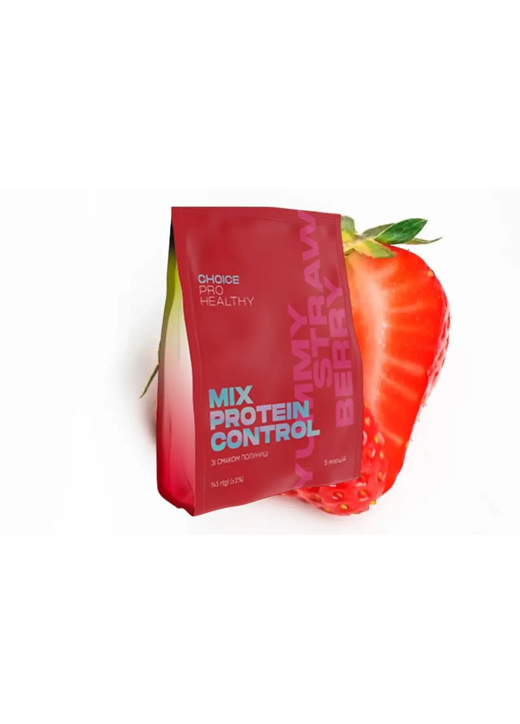 Протеиновый коктейль со вкусом клубники для контроля или увеличения веса Mix Protein Control Yummy Strawberry CHOICE (360861449)