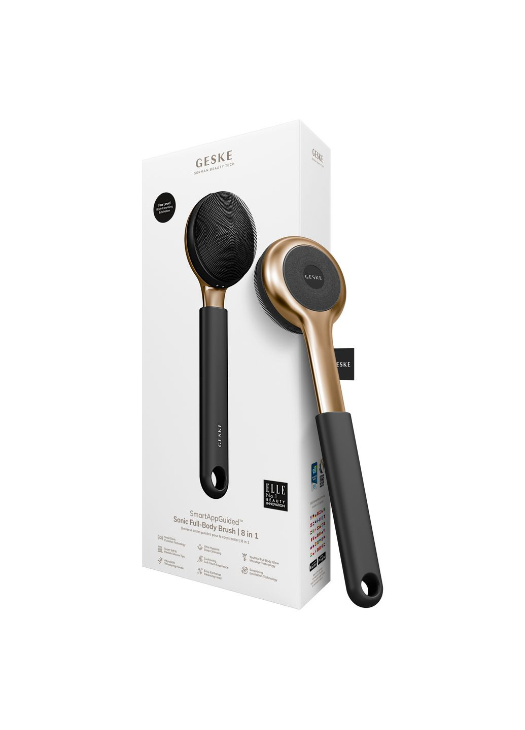 Ультразвукова щітка для всього тіла Sonic Full-Body Brush&Intensive Exfoliator 8в1 gray GESKE (341525935)