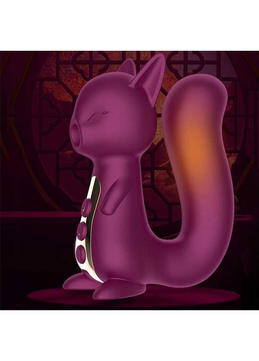 Вакуумний вібратор Білочка з підігрівом для клітора і точки G бордового кольору, снащений вбудованим акумулятором China (360613513)