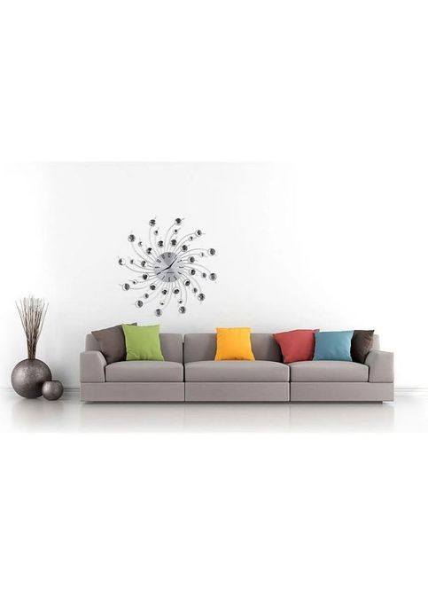 Настенные часы Wall Clock Geneva 50 см с лучами из стали и кристаллами (EHC004) Esperanza Wall Clock Geneva 50 см з променями з і сталі та к (356149654)