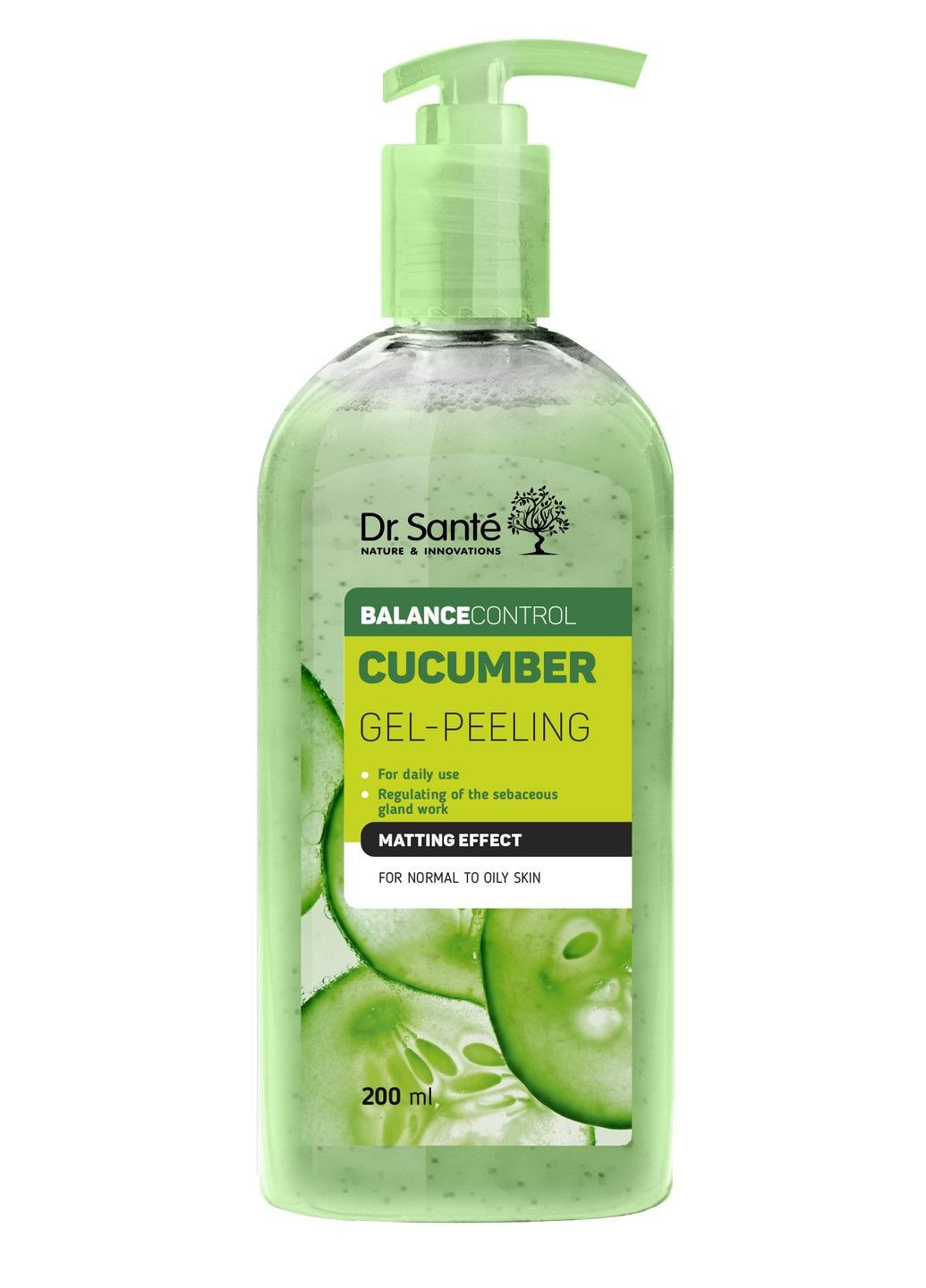 Cucumber М`який гель-пілінг для щоденного використання 200 мл Dr. Sante (283017607)