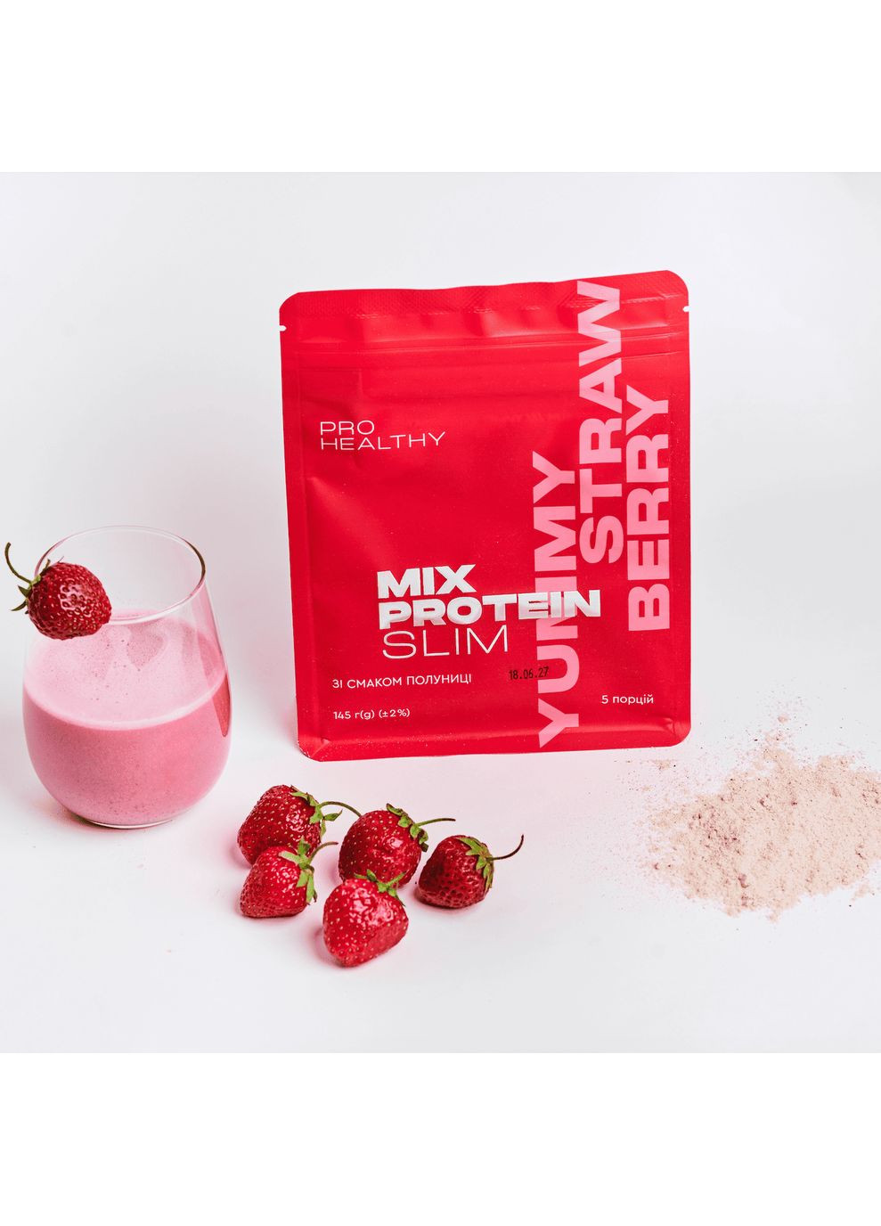 Mix Protein Slim Yumm Strawberry — низкокалорийный питательный коктейль, 145 г Чойс CHOICE (351855321)