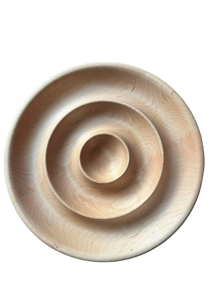 Тарелка для закусок из черешни с отделением для соуса 30 см. No Brand (330774598)