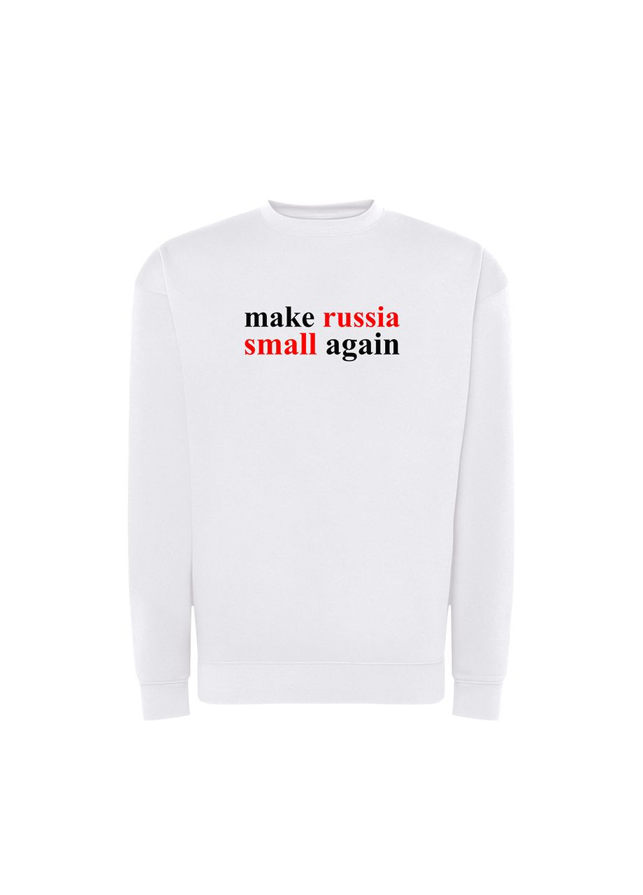 Білий світшот з принтом "make russia small again" (10331092382) ТiШОТКА (365435984)