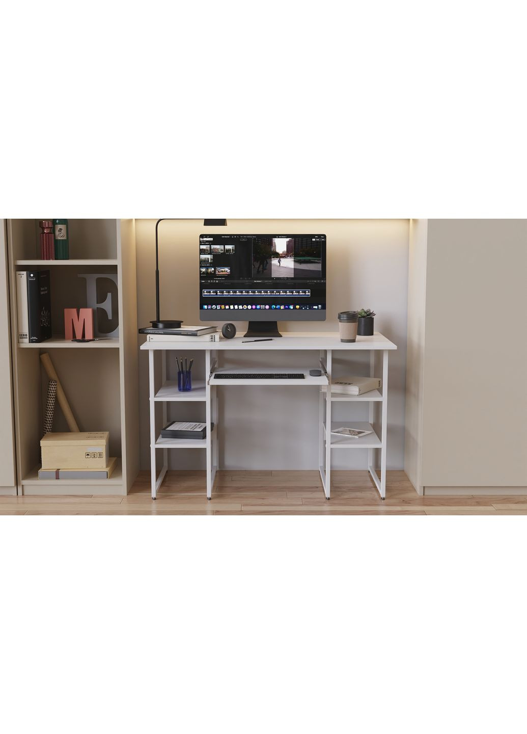 Компьютерный стол Скай 75x100x70 черный ДСП Дуб Сонома Труфель 16мм (FRD-103643) Ferrum-decor (353499734)