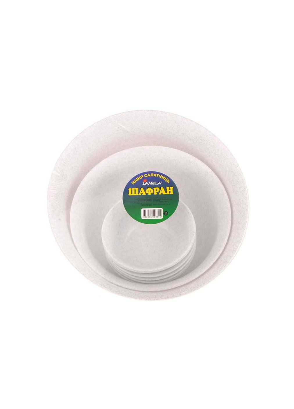 Набір салатників 3,5л+1,8л+6*0,3л пластик "Шафран" 247 12 мармур Lamela (354340095)