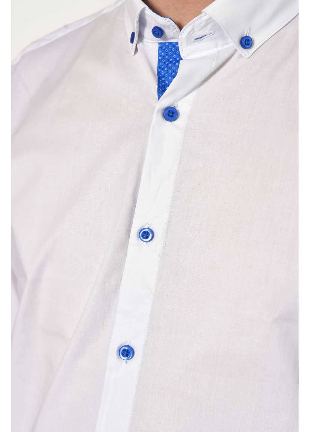 Сорочка чоловіча однотонна білого кольору Let's Shop (367180007)