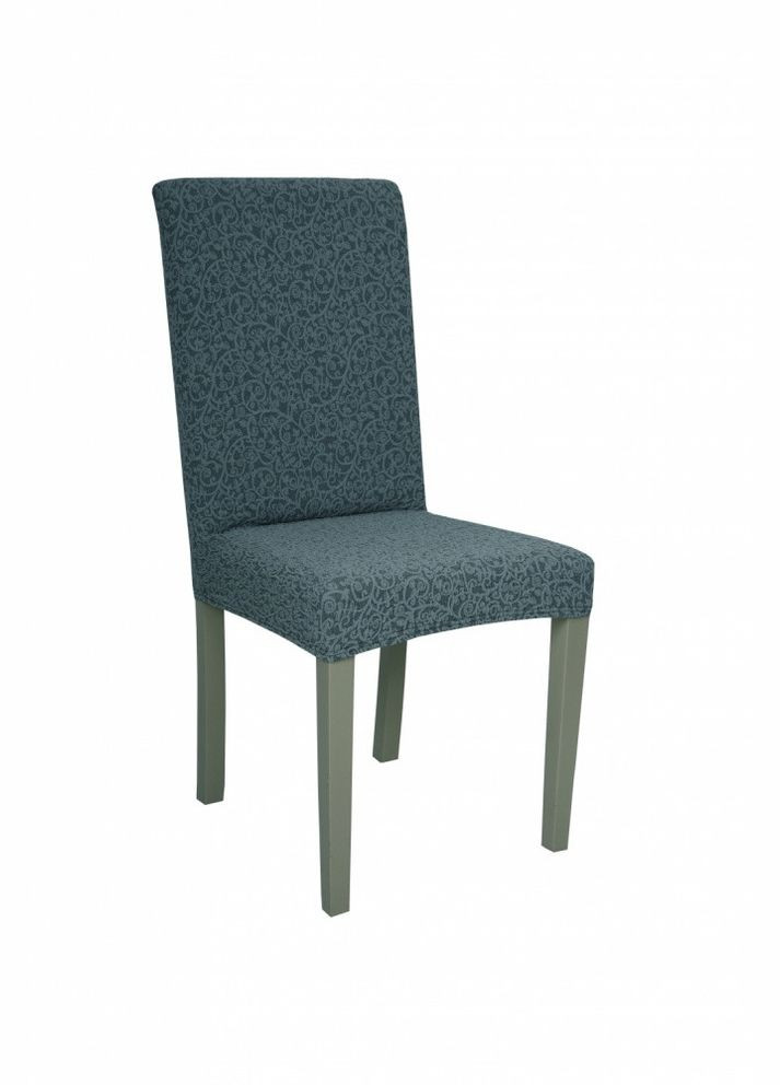 Жаккардовые чехлы на стулья без оборки (натяжные) набор 6-шт 416 Серый Venera (268547708)