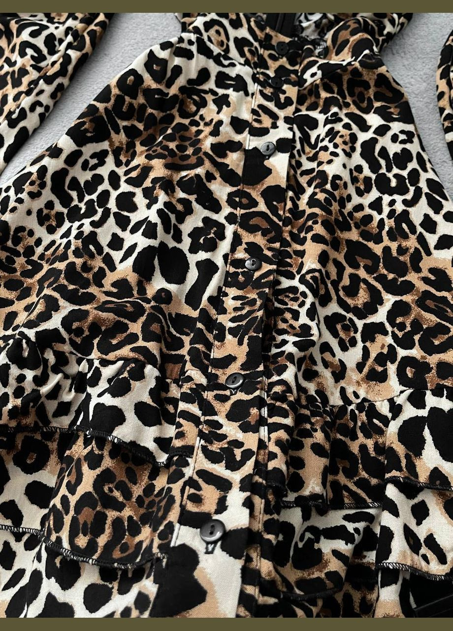 Світло-коричнева сукня з турецького натурального штабелю. легка літня сукня No Brand