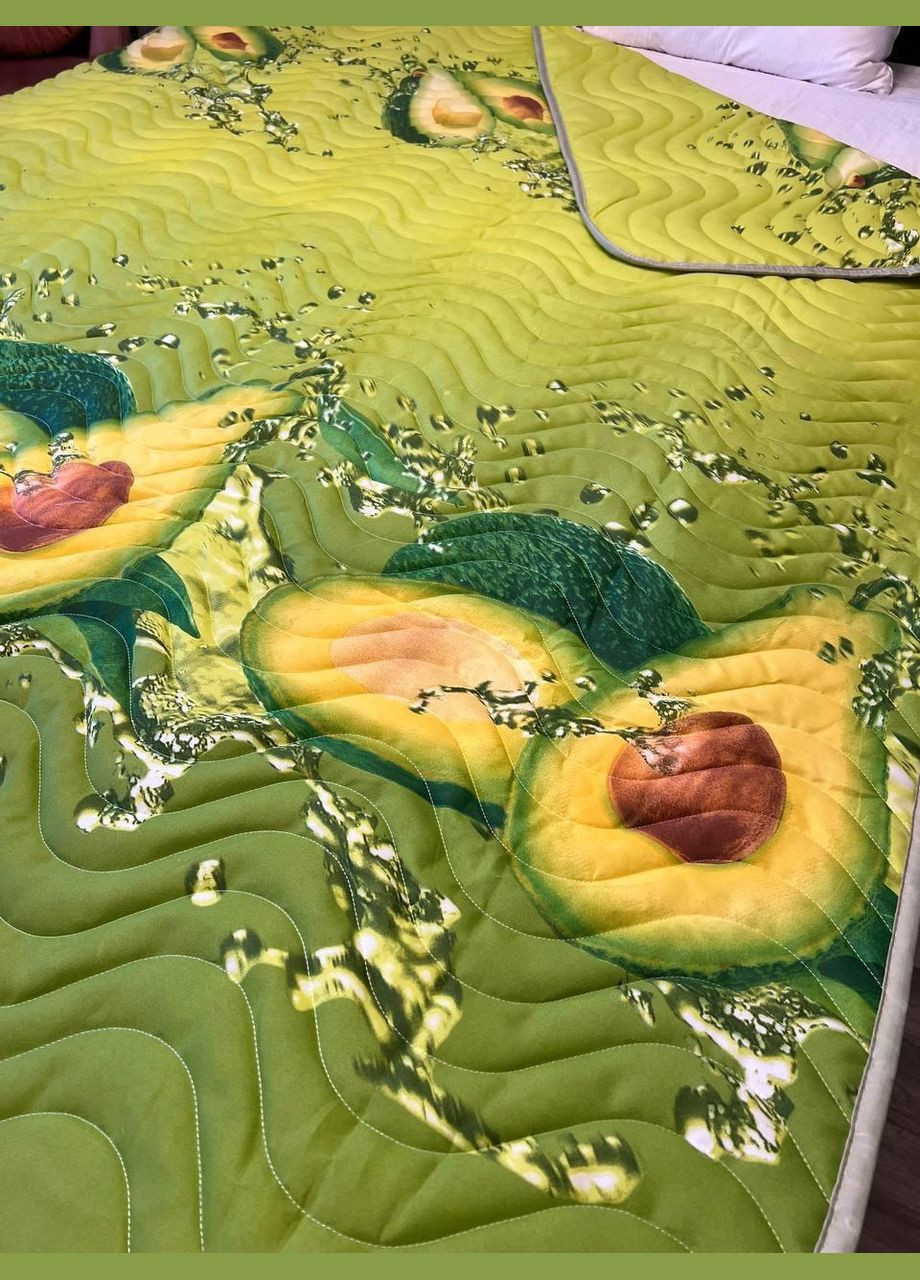 Ковдра з натуральним наповнювачем Двоспальне мікрофібра 175х200 см зелена (П4К-lito-kovdra-002-54) No Brand (306633258)