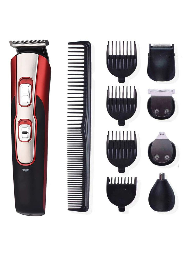 Машинка для стрижения волос 10в1 GM 592, Красная/Аккумуляторная бритва-триммер для стрижения волос Gemei (370268293)