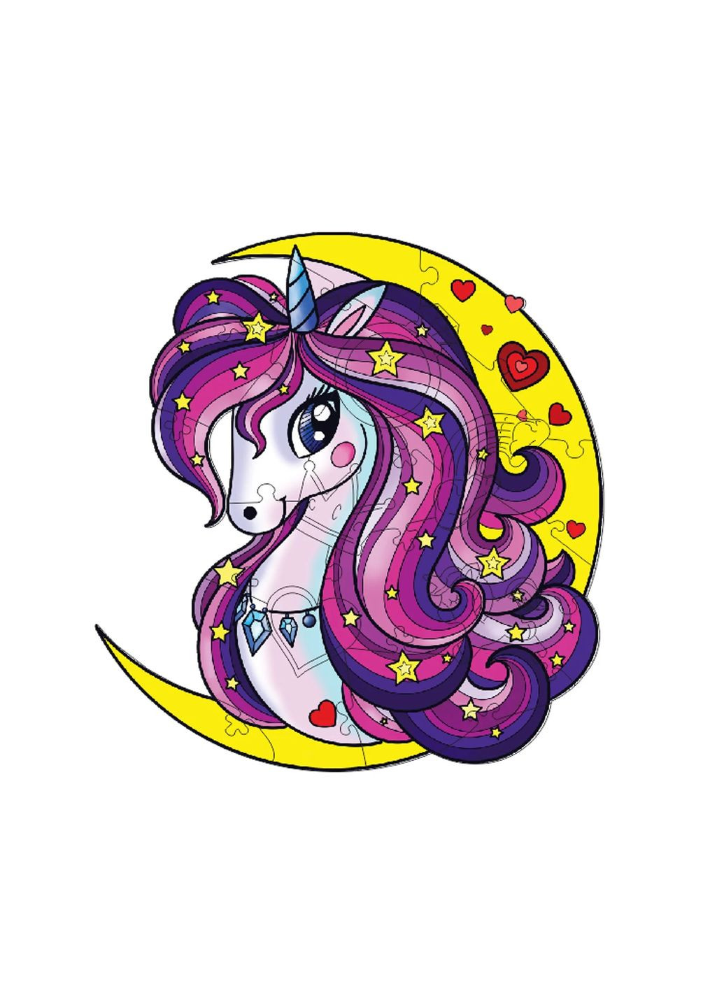 Пазлы деревянные Единорожик Фигурный пазл из высококачественных плит HDF UNI (361932775)