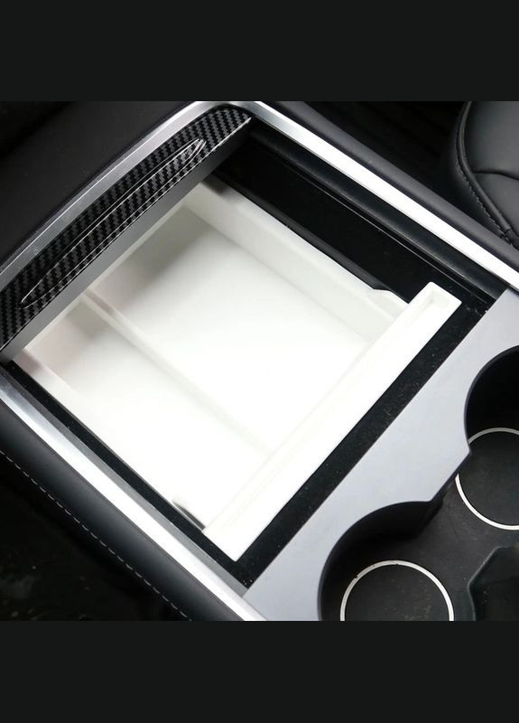 Автомобильный органайзер Tesla Model 3 (TSL23021411) центральной консоли на 2 отдел Black/ White 5шт Lesko (352013309)