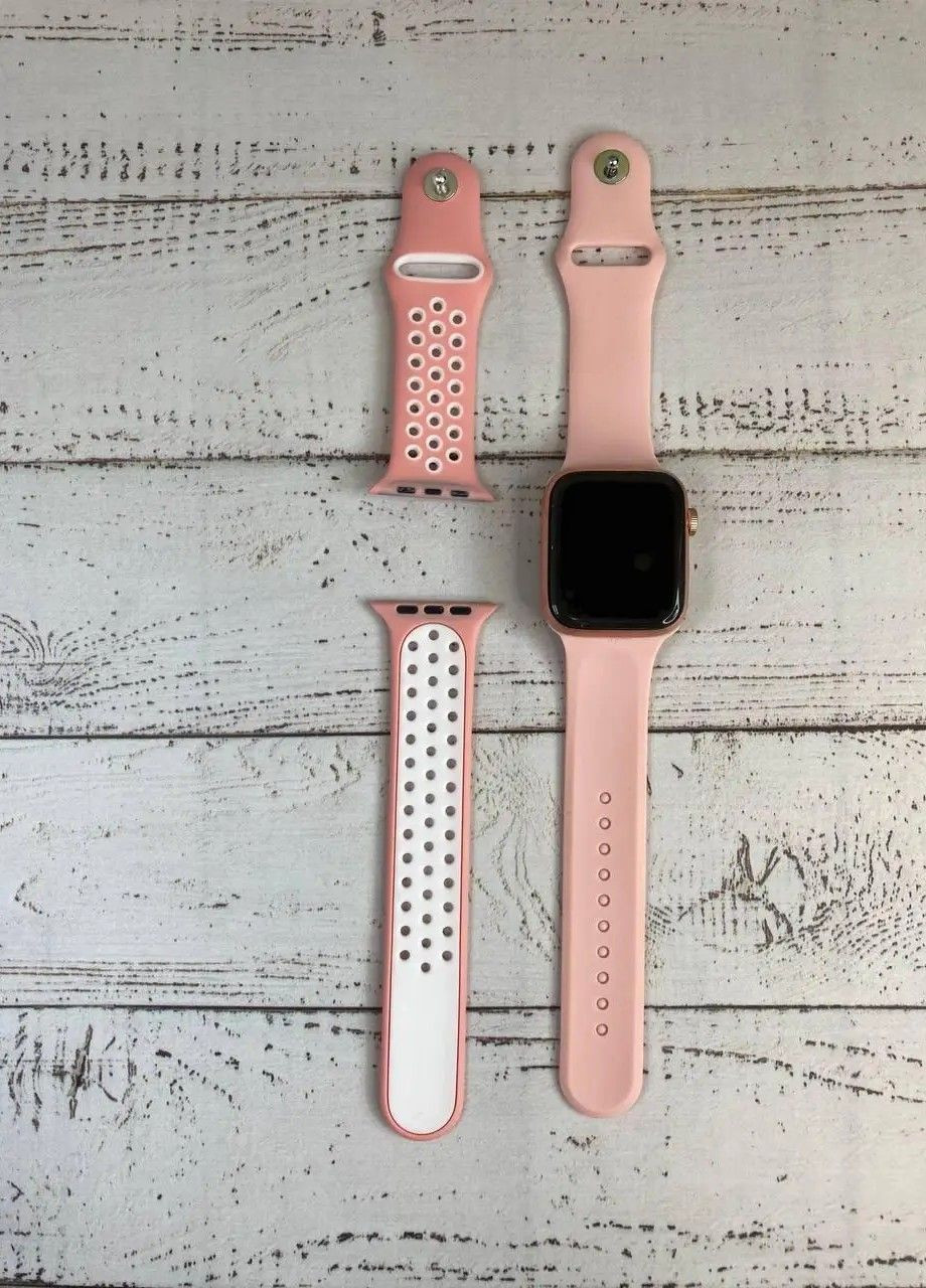 Комплект T55 Pro Max Smart Watch 8 Series + додатковий ремінець + бездротові навушники i12 TWS, Pink No Brand (369963531)