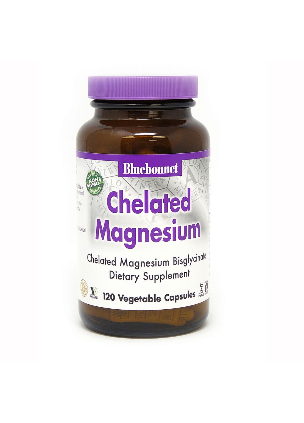 Витамины и минералы Albion Chelated Magnesium, 120 вегакапсул Bluebonnet Nutrition (293342033)