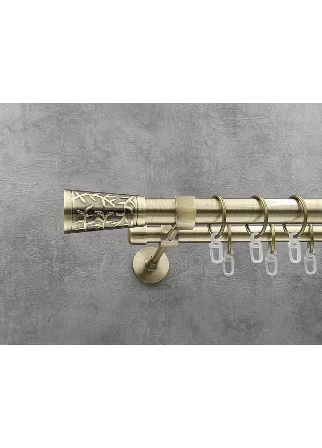 Карниз Севилья гладкая штанга двойной модерн 25/19 мм 300 см Антик Quadrum (352782882)