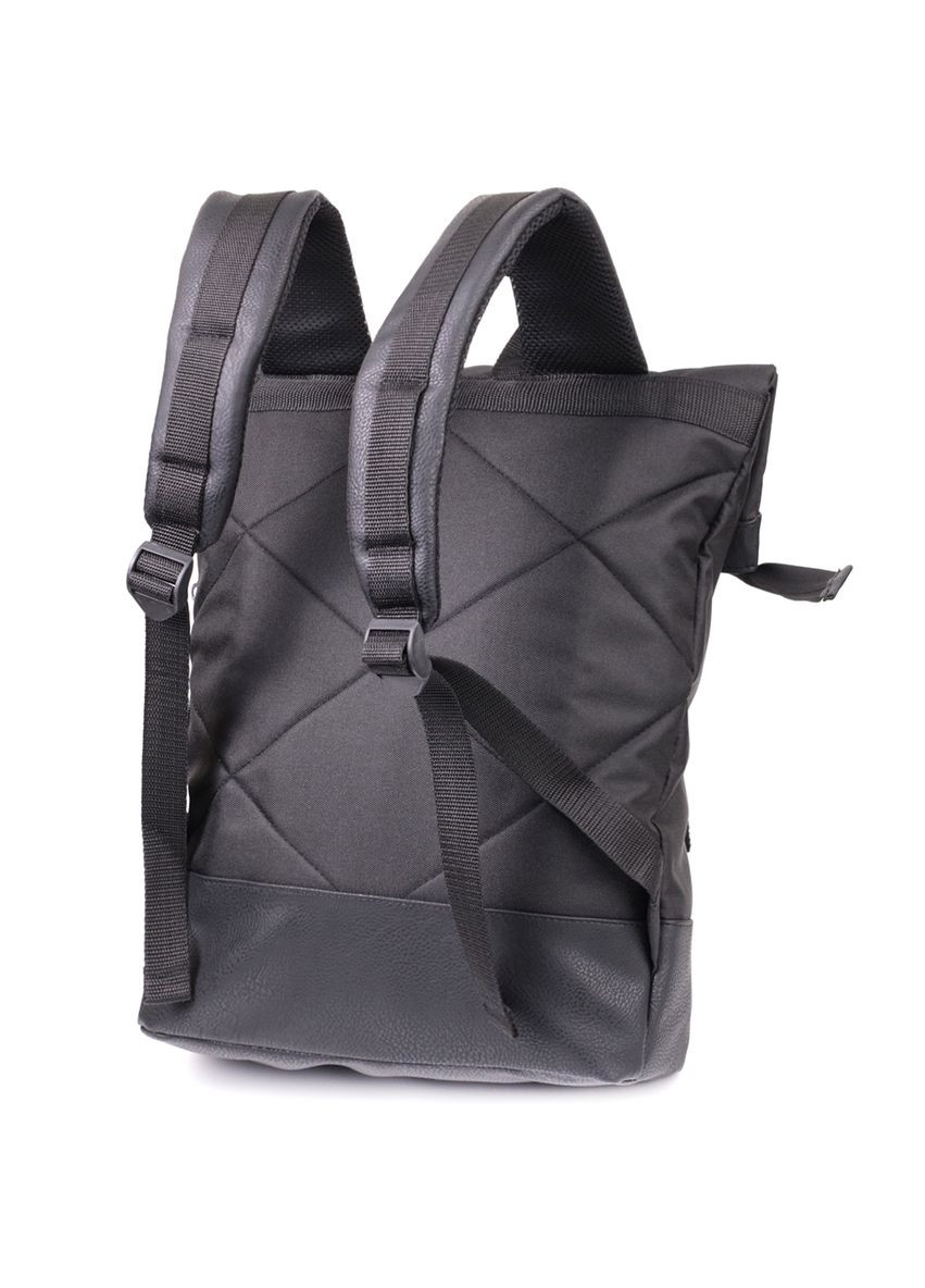 Рюкзак чоловічий тканинний для ноутбука із вставками екошкіри 22582 Чорний FABRA (301871960)