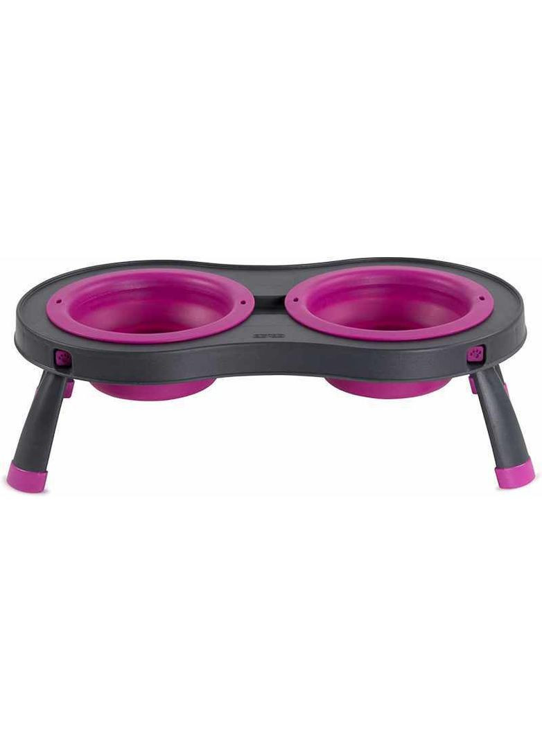 Подвійна миска на складаний підставці для собак і котів Double Elevated Feeder - 600 мл Dexas (368192561)